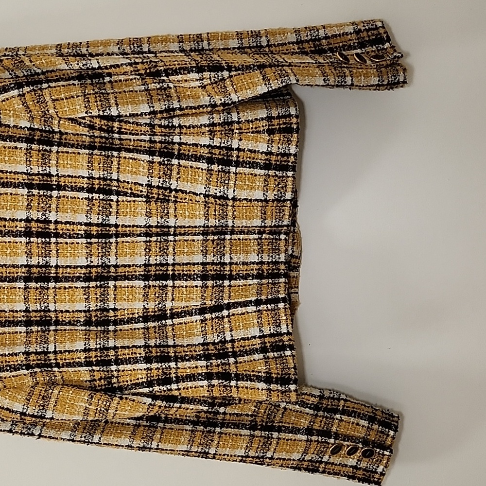 Lord & Taylor Vintage Plaid Double-Breasted  Tweed Blazer Jacket Size 4 - Picture 12 of 16